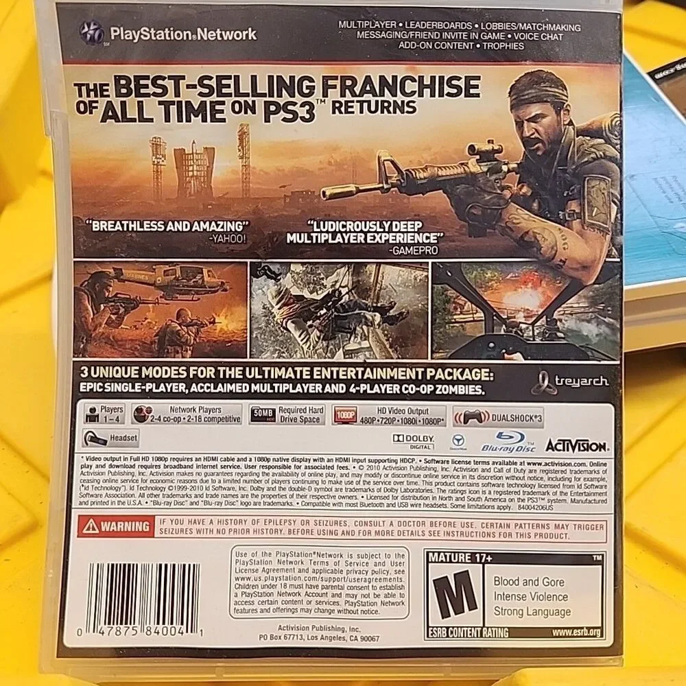 Call of Duty Black Ops Original Release Sony PlayStation 3 PS3 W/ Manual
